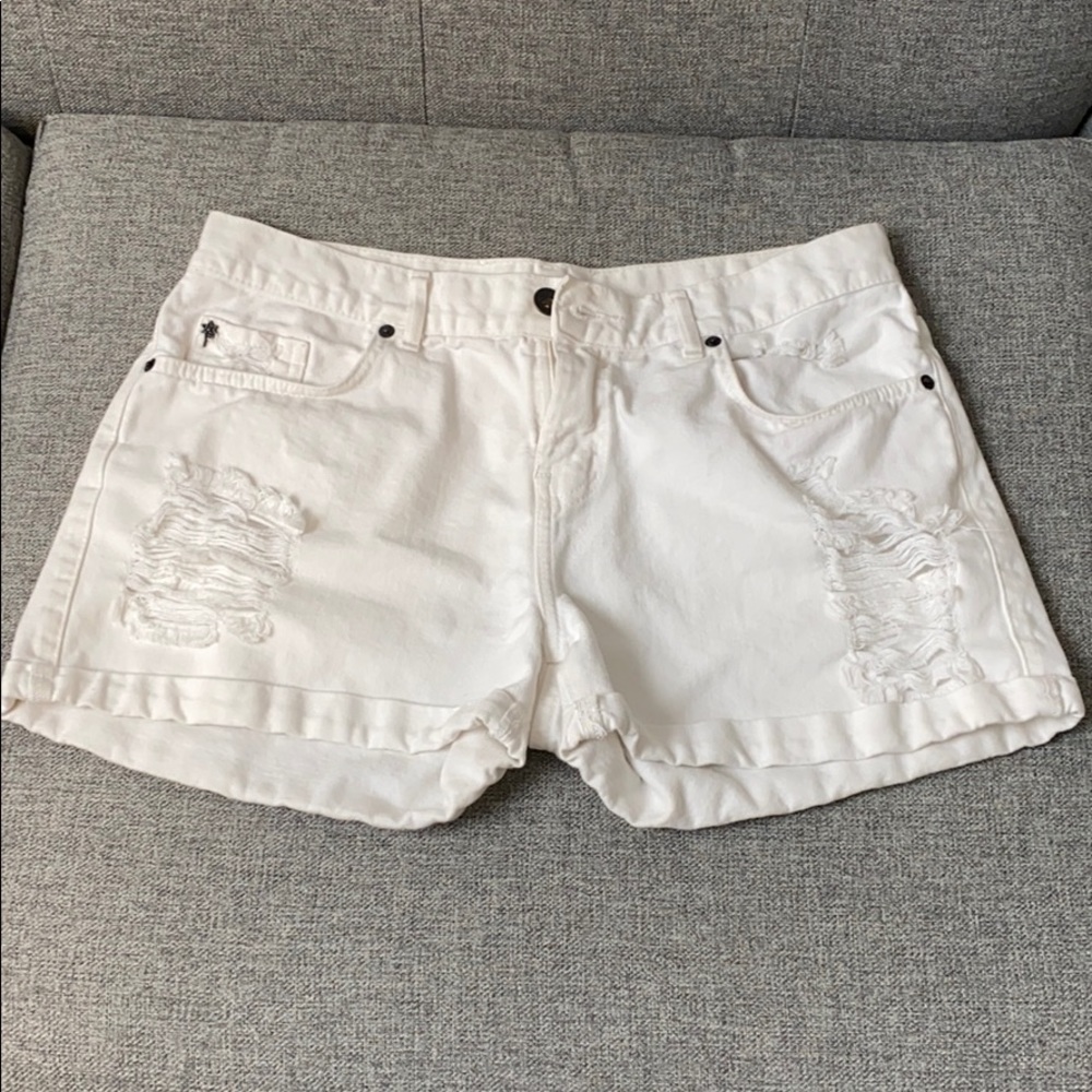 White Jean Shorts